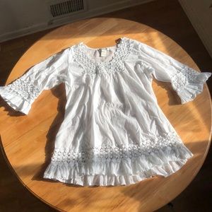 Cute Options Ivory and White Casual Tunics